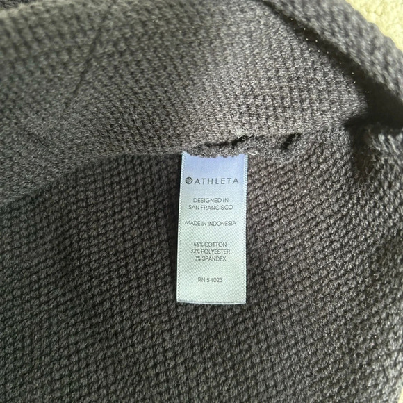 Athleta | Womens French Terry Pique Hoodie in Black, Size Medium - Picture 5 of 6